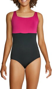 Xs[h fB[X  ㉺Zbg Speedo Women'square Neck One-Piece Swimsuit Speedo Black ubN