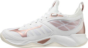 ~Ym fB[X V[Y Xj[J[ Mizuno Women's Wave Dimension Volleyball Shoes White/Pink zCg