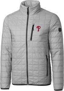 �J�b�^�[�A���h�o�b�N �����Y �A�E�^�[ �W���P�b�g�E�u���]�� Cutter & Buck Men's Philadelphia Phillies Eco Insulated Full Zipuffer Jacket