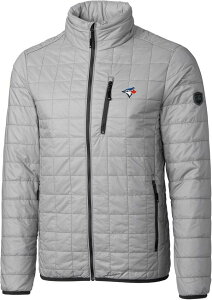 yz Jb^[AhobN Y WPbgEu] AE^[ Cutter & Buck Men's Toronto Blue Jays Polished PrimaLoftR Eco Insulated Puffer Jacket