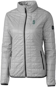 yz Jb^[AhobN fB[X WPbgEu] AE^[ Cutter & Buck Women's Seattle Mariners Polished PrimaLoftR Eco Insulated Full Zip Puffer Jacket