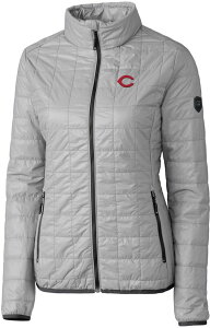 Jb^[AhobN fB[X AE^[ WPbgEu] Cutter & Buck Women's Cincinnati Reds Eco Insulated Full Zipuffer Jacket