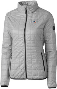 yz Jb^[AhobN fB[X WPbgEu] AE^[ Cutter & Buck Women's Toronto Blue Jays Polished PrimaLoftR Eco Insulated Full Zip Puffer Jacket