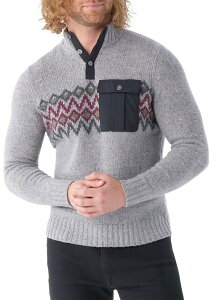 yz X}[gE[ Y p[J[EXEFbg AE^[ Smartwool Men's Long Sleeve Heavy Henley Sweater Light Gray Heather