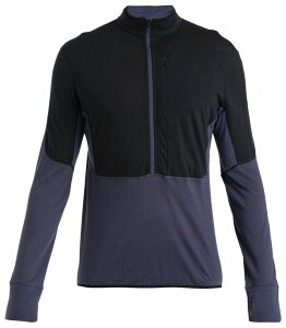 �A�C�X�u���[�J�[ �����Y �A�E�^�[ �p�[�J�[�E�X�E�F�b�g �t���[�X icebreaker Men's Merino Blend 200 Realfleece Descender 1/2 Zip Long Sleeve Top Black/Graphite/Cb �u���b�N