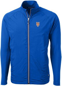 yz Jb^[AhobN Y WPbgEu] AE^[ Cutter & Buck Men's New York Mets Blue Eco Knit Hybrid Jacket