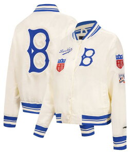 �v���X�^���_�[�h ���f�B�[�X �A�E�^�[ �W���P�b�g�E�u���]�� �T�e�� Pro Standard Women's Brooklyn Dodgers Retro Satin Jacket Cream �N���[��