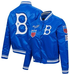 �v���X�^���_�[�h ���f�B�[�X �A�E�^�[ �W���P�b�g�E�u���]�� �T�e�� Pro Standard Women's Brooklyn Dodgers Retro Satin Jacket Royal