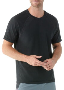 �X�}�[�g�E�[�� �����Y �g�b�v�X T�V���c �j�b�g SmartWool Men's Intraknit Active Seamlesshort Sleeve T-Shirt Black/Charcoal �u���b�N