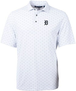 yz Jb^[AhobN Y |Vc gbvX Cutter & Buck Men's Detroit Tigers White Virtue Eco Pique Tile Print Polo