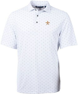 yz Jb^[AhobN Y |Vc gbvX Cutter & Buck Men's Houston Astros White Virtue Eco Pique Tile Print Polo