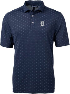 yz Jb^[AhobN Y |Vc gbvX Cutter & Buck Men's Detroit Tigers Blue Virtue Eco Pique Tile Print Polo