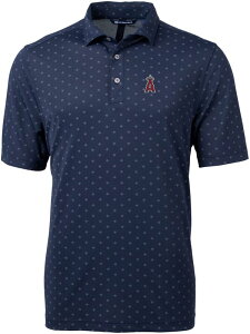 yz Jb^[AhobN Y |Vc gbvX Cutter & Buck Men's Los Angeles Angels Blue Virtue Eco Pique Tile Print Polo