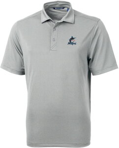 Jb^[AhobN Y gbvX |Vc Cutter & Buck Men's Miami Marlins Polished Virtueco Pique Polo