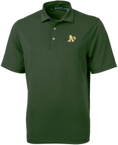 yz Jb^[AhobN Y |Vc gbvX Cutter & Buck Men's Oakland Athletics Green Virtue Eco Pique Polo