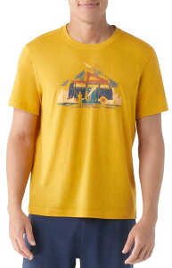 �X�}�[�g�E�[�� �����Y �g�b�v�X T�V���c �O���t�B�b�N SmartWool Men's River Van Graphic Short Sleeve T-Shirt Honey Gold �S�[���h
