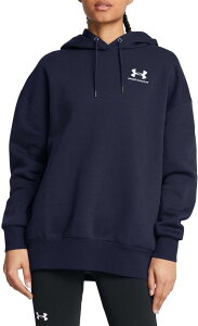 yz A_[A[}[ fB[X p[J[EXEFbg AE^[ Under Armour Women's Icon Fleece Oversized Hoodie Midnight Navy/White
