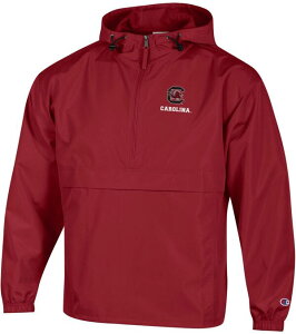 yz `sI Y WPbgEu] AE^[ Champion Men's South Carolina Gamecocks Garnet Packable 1/4 Zip Pullover Jacket