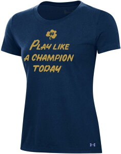 yz A_[A[}[ fB[X TVc gbvX Under Armour Women's Notre Dame Fighting Irish Navy Play Like a Champ T-Shirt