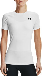 yz A_[A[}[ fB[X TVc gbvX Under Armour Women's HeatGear Compression Short-Sleeve T-Shirt White/Black