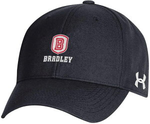 yz A_[A[}[ Y Xq ANZT[ Under Armour Adult Bradley Braves Black Structured OTS Adjustable Hat