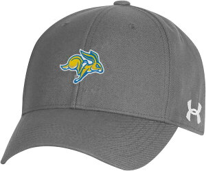 yz A_[A[}[ Y Xq ANZT[ Under Armour Adult South Dakota State Jackrabbits Grey Structured OTS Adjustable Hat