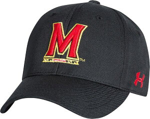 yz A_[A[}[ Y Xq ANZT[ Under Armour Men's Maryland Terrapins Adjustable Black Hat