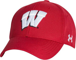 yz A_[A[}[ Y Xq ANZT[ Under Armour Men's Wisconsin Badgers Red Adjustable Hat