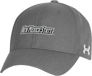 yz A_[A[}[ Y Xq ANZT[ Under Armour Adult New Mexico State Aggies Grey Structured OTS Adjustable Hat
