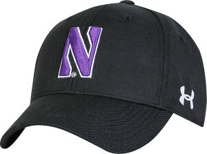 yz A_[A[}[ Y Xq ANZT[ Under Armour Men's Northwestern Wildcats Black Adjustable Hat