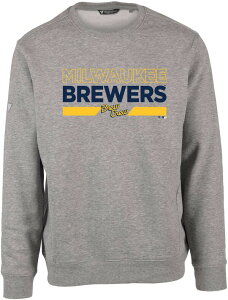 ���x���E�F�A �����Y �A�E�^�[ �p�[�J�[�E�X�E�F�b�g �N���[�l�b�N �V���c Levelwear Men's Milwaukee Brewers 2023 City Connect Gray Zane No Hitter Crew Neck Sweatshirt �O���[