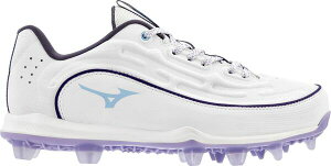 ~Ym fB[X V[Y Xj[J[ Mizuno Women's 9-Spike Advanced Finch Elite 6 TPU Softball Cleats White/Lavender zCg