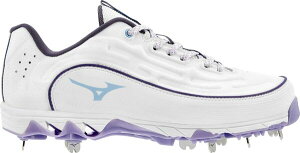 ~Ym fB[X V[Y Xj[J[ Mizuno Women's 9-Spike Swift 8 Metal Fastpitch Softball Cleats White/Lavender zCg