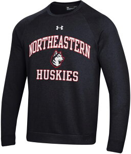 A_[A[}[ Y AE^[ p[J[EXEFbg Vc t[X Under Armour Men's Northeastern Huskies Black All Day Fleece Crew Sweatshirt ubN