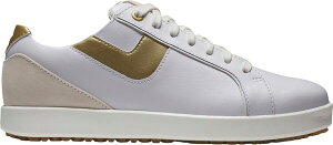 yz tbgWC fB[X Xj[J[ V[Y FootJoy Women's Links Golf Shoes White/Tan/Gold