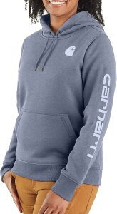 yz J[n[g fB[X p[J[EXEFbg t[fB[ AE^[ Carhartt Women's Clarksburg Graphic Sleeve Hoodie Wisteria Heather