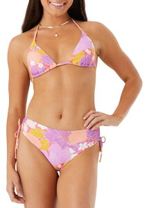 yz LV[ fB[X gbv̂  Roxy Women's Bell Bottom Blooms Tiki Tri Bikini Top Lilac Multi