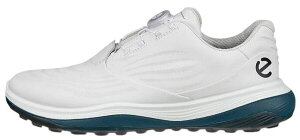 yz GR[ Y Xj[J[ V[Y ECCO Men's LT1 BOA Golf Shoes White/Petrol