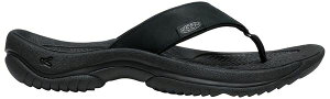 L[ Y V[Y T_ U[ Keen Men's Kona Flip Leather Waterproof Sandals Black/Steel Grey ubN