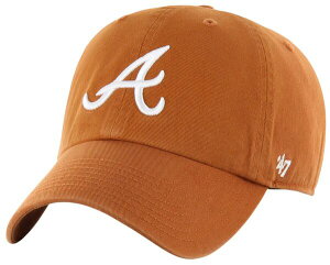 yz tH[eB[Zu Y Xq ANZT[ '47 Adult Atlanta Braves Orange Logo Clean Up Adjustable Hat