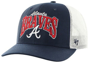 yz tH[eB[Zu Y Xq ANZT[ '47 Adult Atlanta Braves Navy Keystone Trucker Adjustable Hat