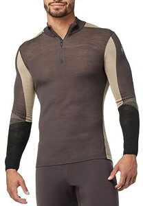 yz X}[gE[ Y Vc gbvX Smartwool Men's Intraknit Thermal Merino Base Layer Colorblock Quarter-Zip Shirt Shale Dune