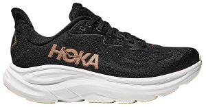 zJIlIl fB[X V[Y Xj[J[ HOKA Women's Clifton 10 Running Shoes Black/Rose Gold ubN