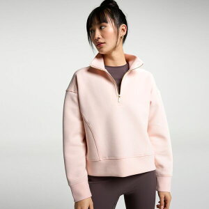 �L�����[ ���f�B�[�X �A�E�^�[ �p�[�J�[�E�X�E�F�b�g ���b�N�l�b�N �X�L���[�o CALIA Women'soft Scuba Mock Neck 1/4 Zipink Darling �s���N