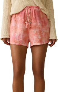 �t�@���e�B ���f�B�[�X �{�g���X �n�[�t�p���c�E�V���[�c �V���[�g�p���c �R�b�g�� Faherty Women's Dune Cotton Gauze Shorts Coral Skies Tie Dye �R�[����