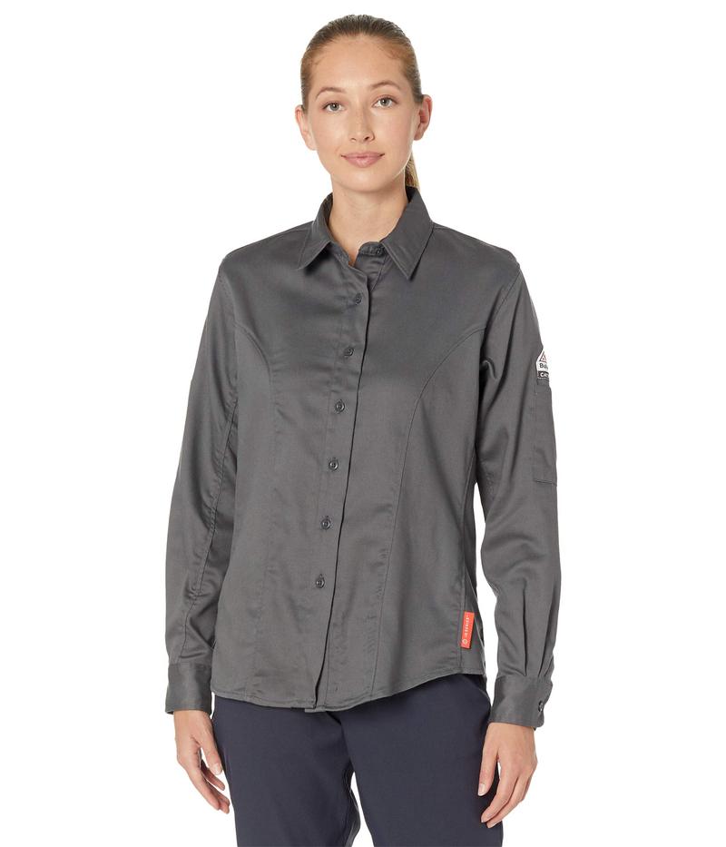 シャツ レディース ブルワーク トップス Charcoal Shirt Sleeve Long Woven Comfort Series iQ シャツ・ブラウス