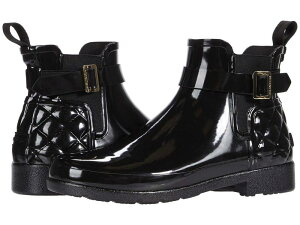 n^[ fB[X V[Y u[cECu[c `FV[ Hunter Refined Gloss Quilt Chelsea Black ubN