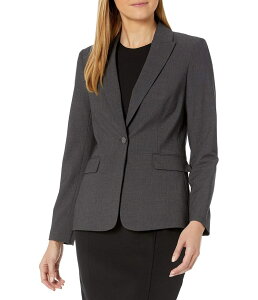 �J���o���N���C�� ���f�B�[�X �A�E�^�[ �R�[�g �u���U�[ Calvin Klein Women's One Button Lux Blazer Charcoal �`���R�[��
