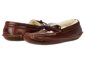 エルエルビーン メンズ サンダル シューズ Leather Double-Sole Slippers Shearling Lined Brown