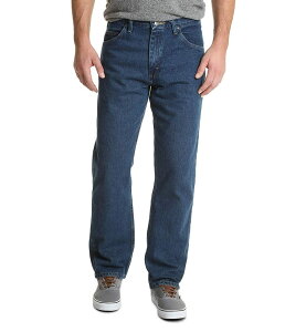 ラングラー メンズ デニムパンツ ボトムス Wrangler Authentics Men's Classic 5-pocket Relaxed Fit Cotton Jean Dark Stonewash